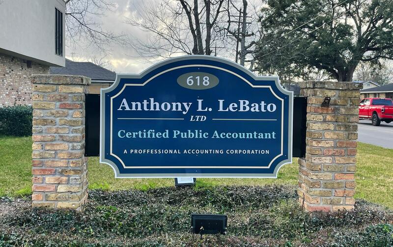 Anthony L LeBato, CPA - specialty signs - Lake Charles LA 