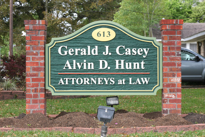 Gerald J Casey, Alvin D Hunt Attorneys Sign - Brick Column, HDU - Custom Business Signs - Lake Charles LA 