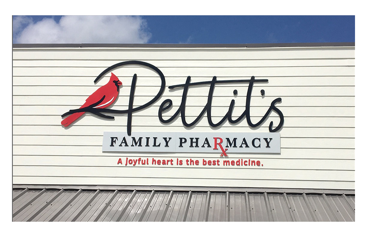 Pettit's Family Pharmacy - Custom Cutout Signs Lake Charles LA 