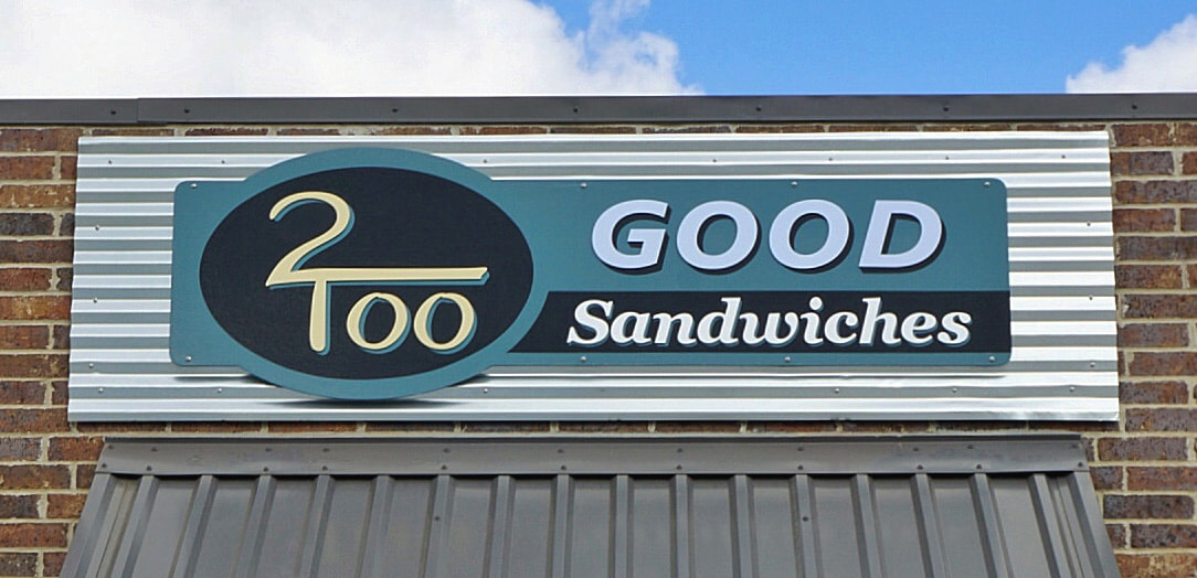 Photo Too Good sandwiches - hand painted acrylic on corregated metal - metal signs lake charles la -hebert signs