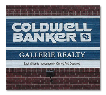 Coldwell Banker Hand Painted Brick Wall Sign with up lighting - Lake Charles LA 