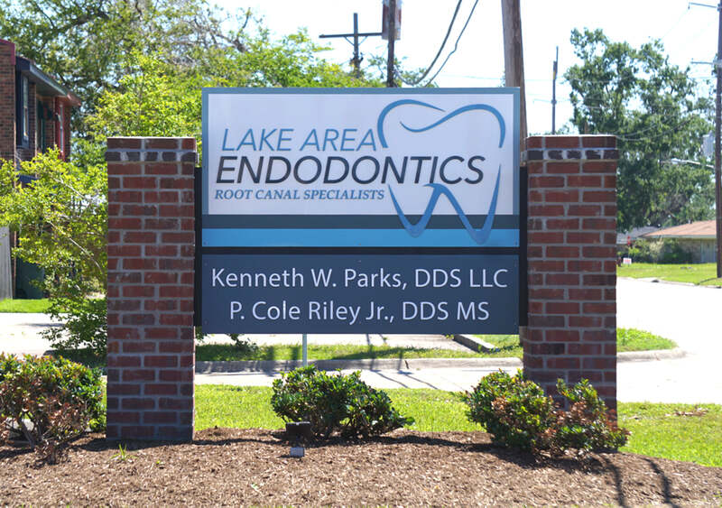 Lake Area Endodontics - Custom brick pillar signs - Lake Charles LA